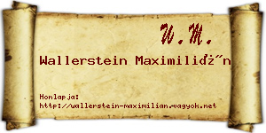 Wallerstein Maximilián névjegykártya